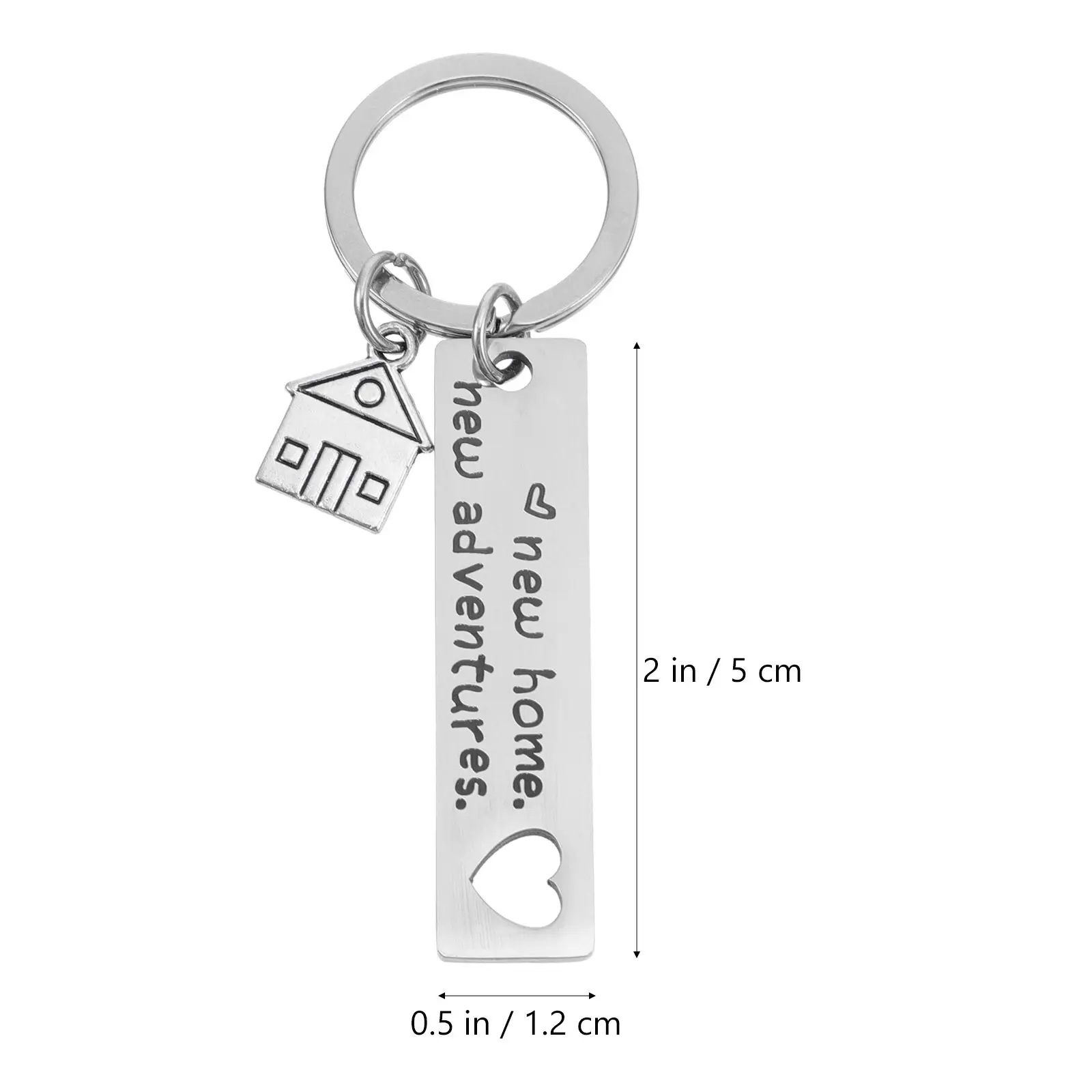 2Pcs Key Ring Holder Gift Set Stylish Stainless Steel Keychains for Car Keys Organization Bag Hanging Decoration