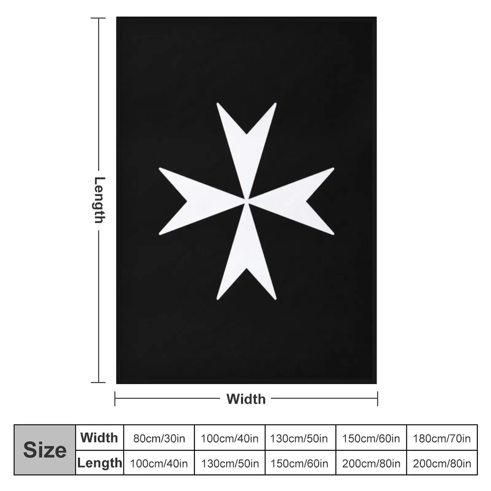 The Cross of Malta II - white Throw Blanket Bed covers Hair Blankets