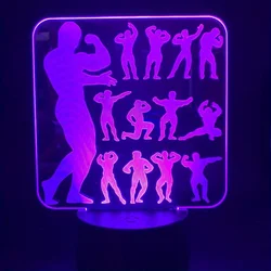 Aerobic Dance Sports 3D Lamp 3D LED Night Light USB Acrylic Table Lamp Multicolor Gradient Ambience Light for Desk Bedroom Decor