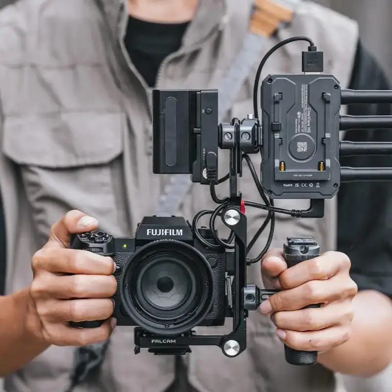 FALCAM F22 & F38 & F50 طقم نصف قفص قابل للطي سريع التركيب مناسب لهاتف Sony A7M4/A7r5 غطاء حماية للكاميرا من سبائك الألومنيوم هدية