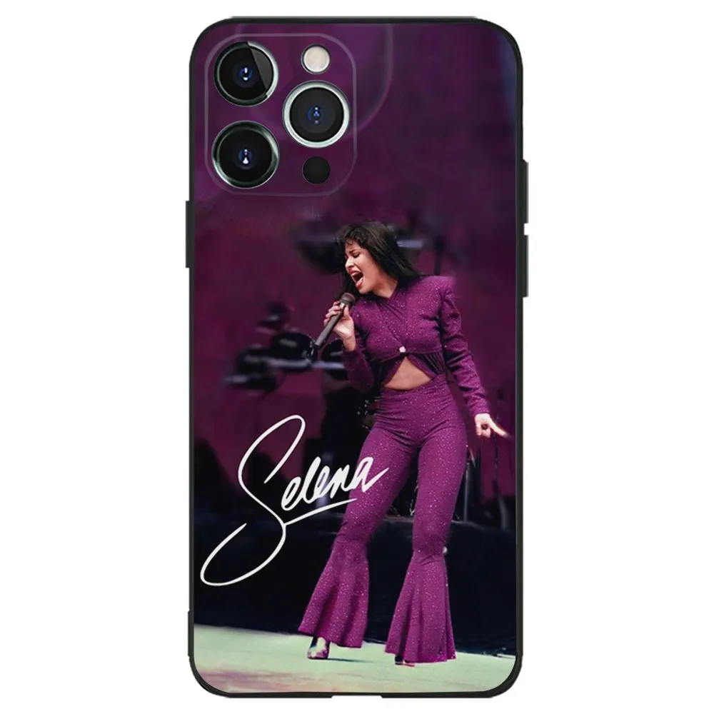 S-Selena Quintanilla Singer Phone Case For iPhone 16,15,14,13,12,11,Plus,Pro Max,XS,X,XR,SE,Mini,8,7 Soft Silicone Black Cover