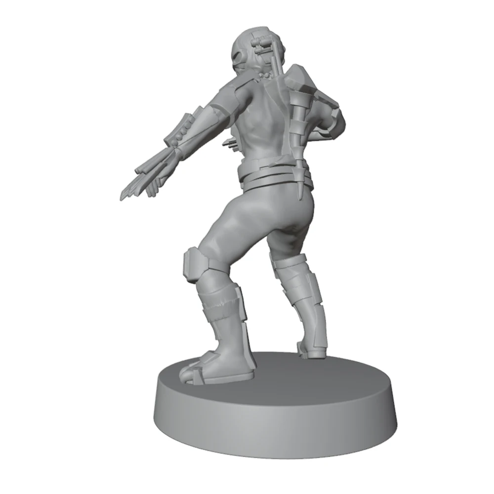 1/24 Desk ornament，scale futuristic sci-fi mecha fighter, warrior resin model, GK mini 3D printed gray model statue, unpainted.