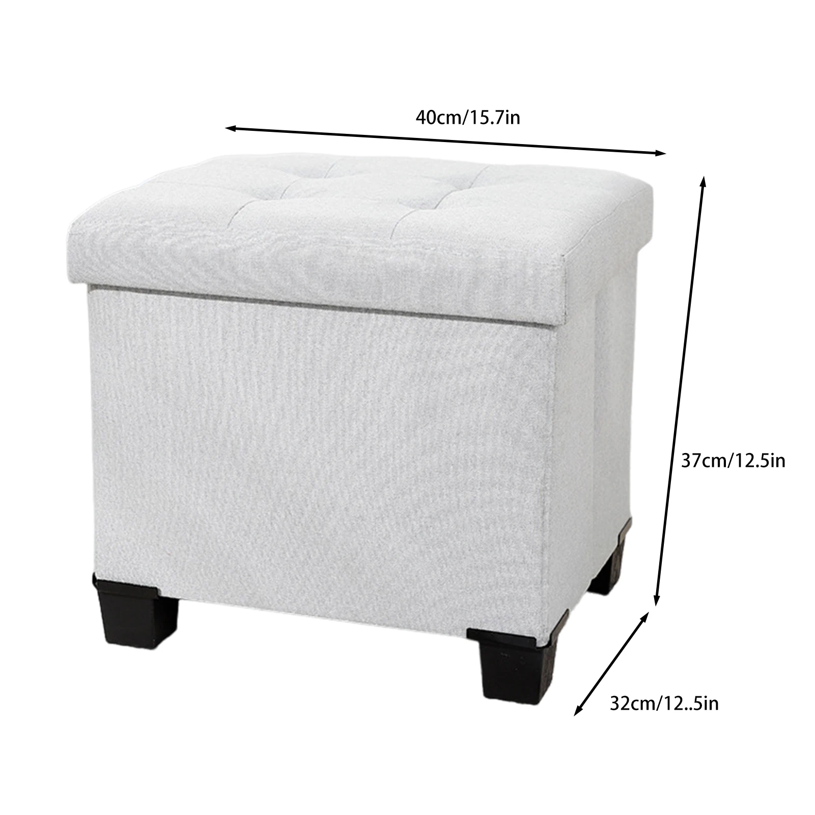 Small Folding Storage Foot Rest Stool Large Capacity 100KG Load Capacity Solid Color Clothes Toys Bedroom Storage Stool