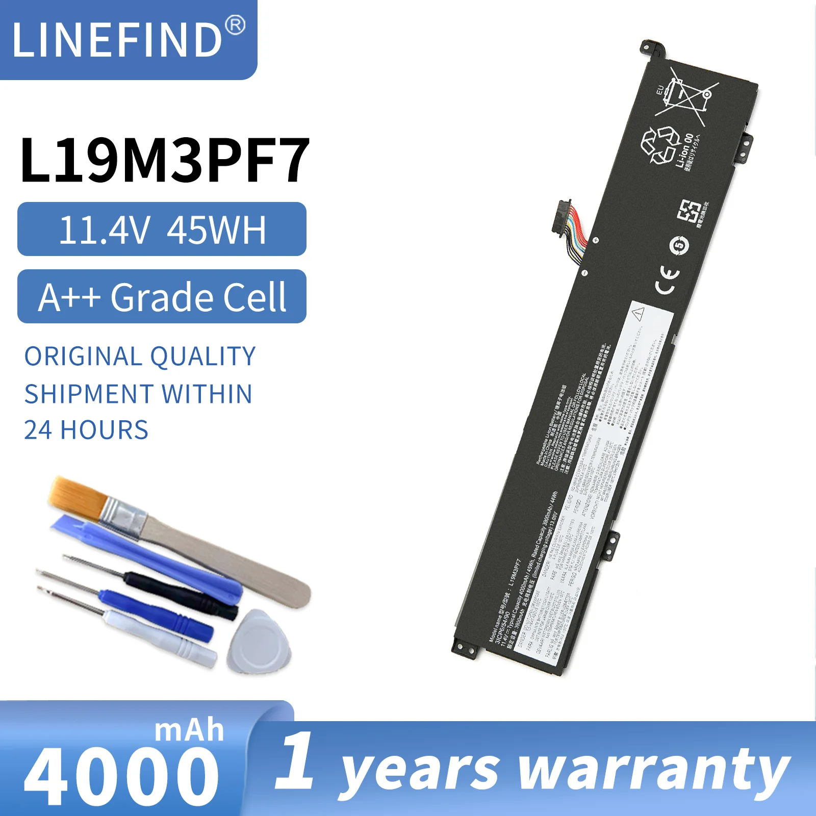 L19M3PF7 L19D3PF4 Laptop Battery For Lenovo Ideapad Creator 5-15IMH05 Gaming 3-15ARH05 Series 4000mAh