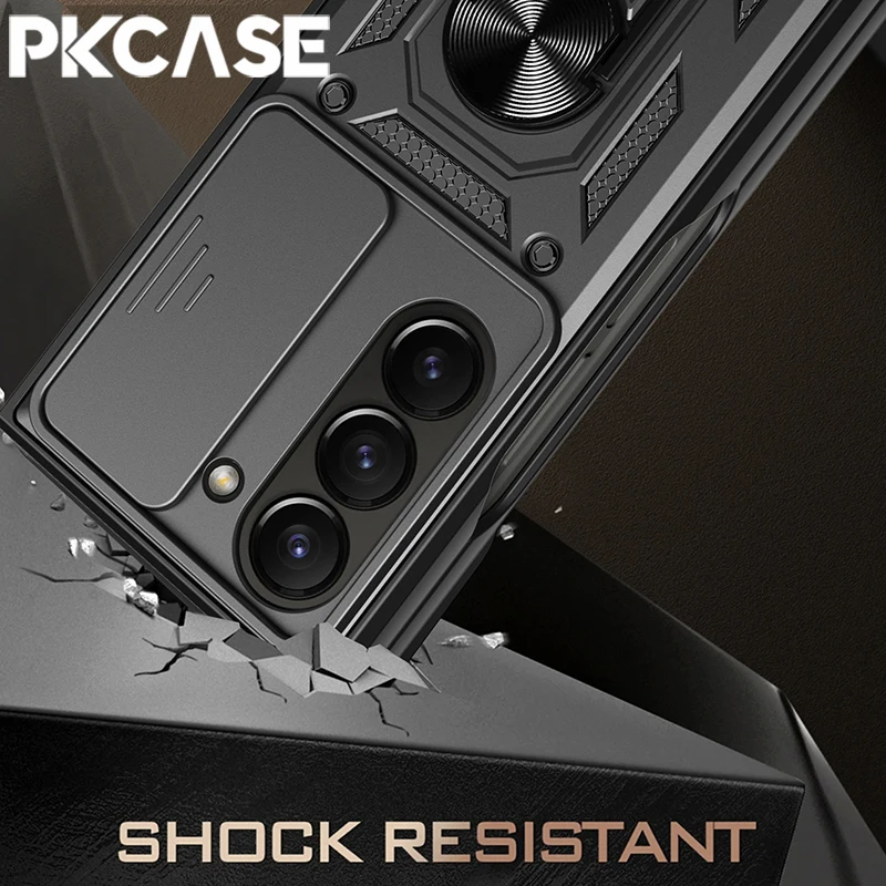 PKCASE Magnetic Bracket Case For Samsung Galaxy Z Fold 8 Z Fold 7 Z Fold 6 Z Fold 5 Z Fold 4 Slide Push Window Shockproof Cover