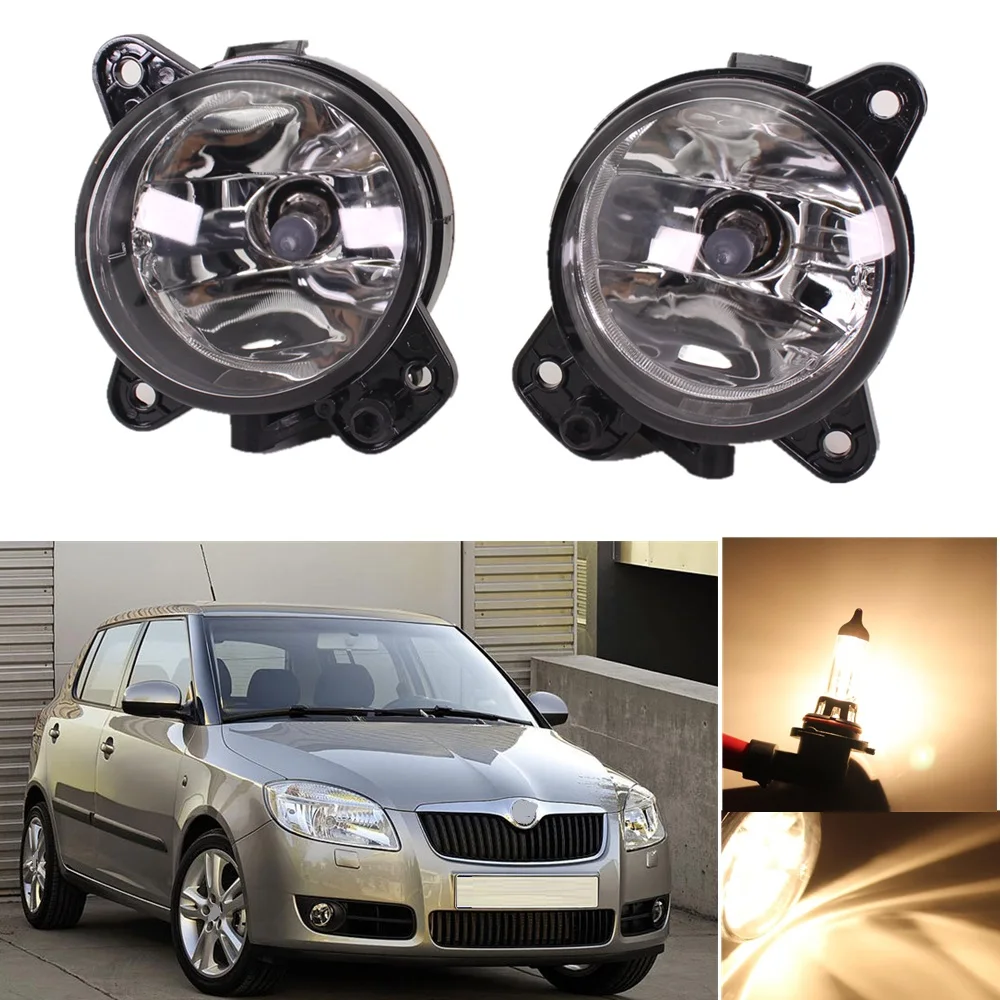 

Car Lights For Skoda Fabia 2 MK2 Roomster 2006 2007 2008 2009 2010 Car-styling Front Driving Fog Light Lamp With Halogen Bulbs