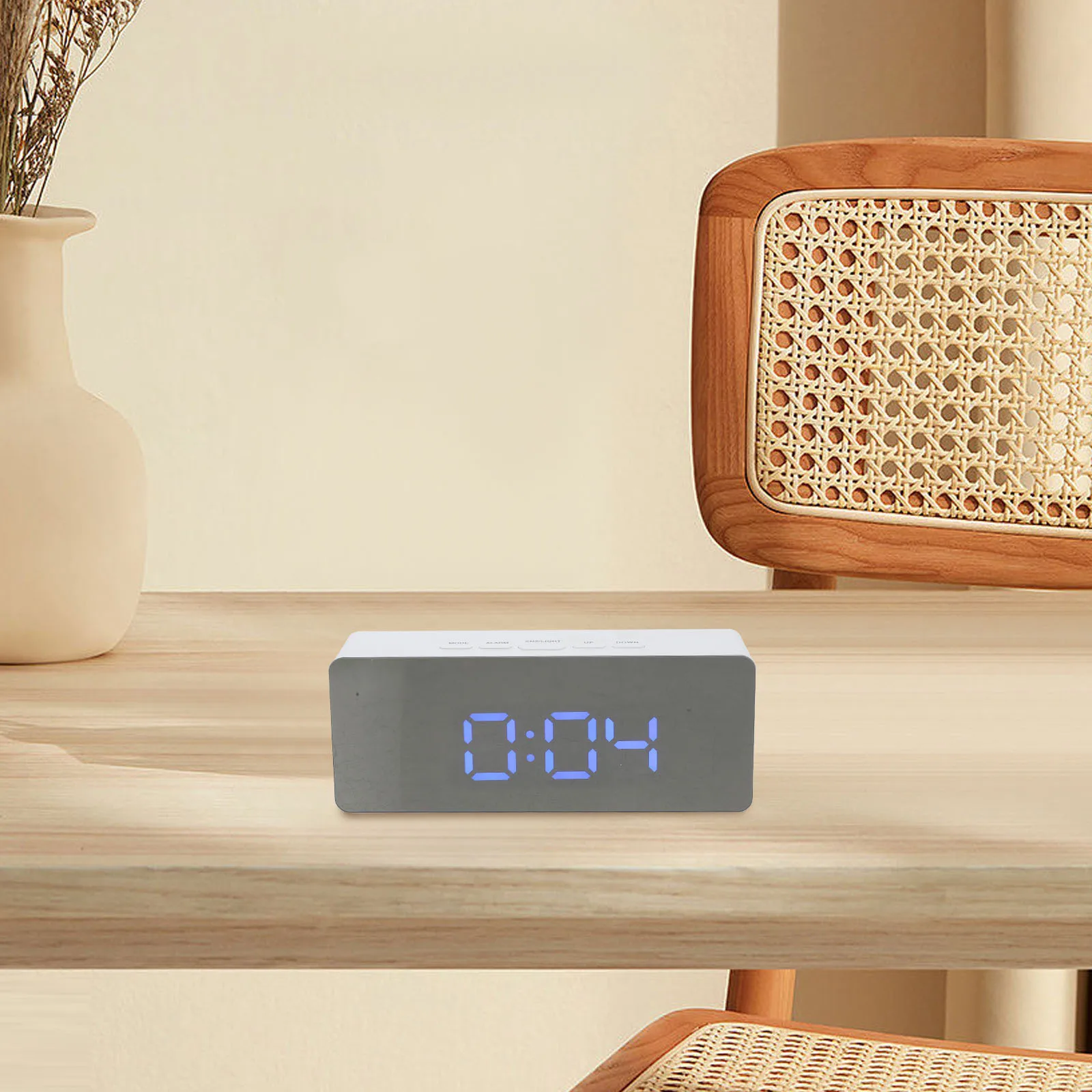 

Digital Mirror Alarm Clock Led Display Large Screen Time Temperature Indoor Home Bedroom Desktop Clock For Kids Dorm Desk