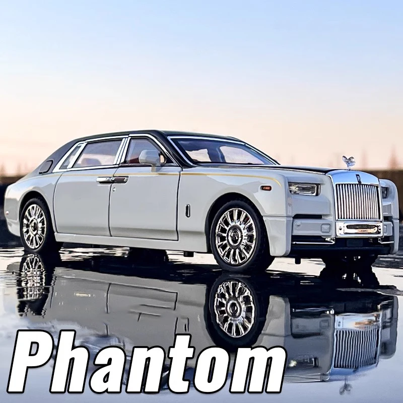 1:18 Rolls Royce Phantom Luksusowy samochód ze stopu odlewanego ciśnieniowo Metalowy model Dźwięk i światło Zabawka do wycofania Modne ozdoby na prezent dla przyjaciela