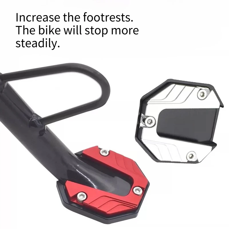 Universal CNC Aluminum Kickstand Enlarger Pad Anti-slip Side Stand Extension for Scooter Motorbike Accessories