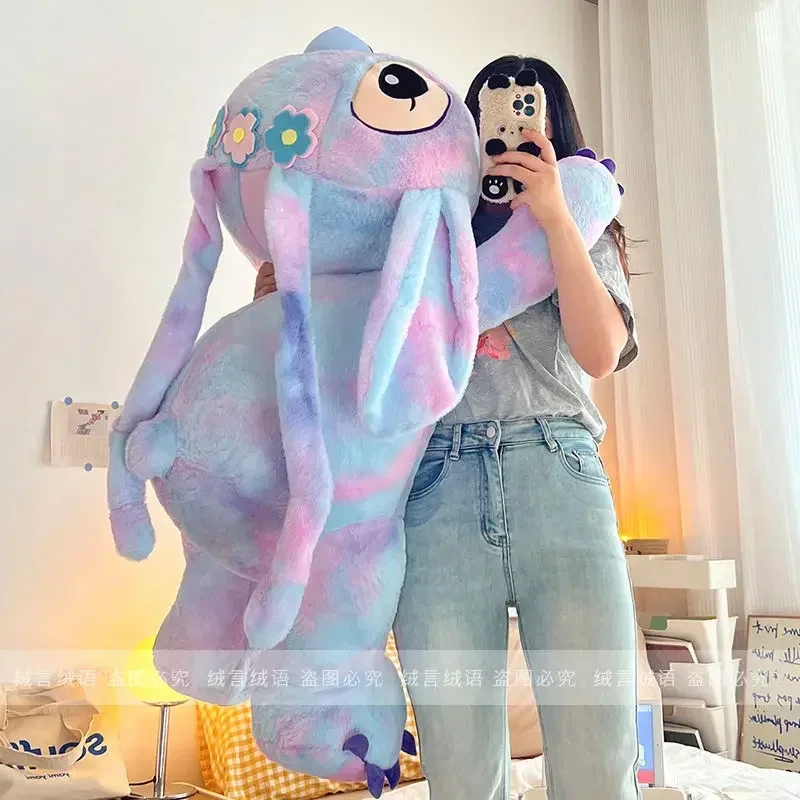 

120cm Big Size Disney Purple Pink Stitch Plush Doll Stuffed Animal Anime Toys Lilo and Plushies Peluche Christmas Gifts