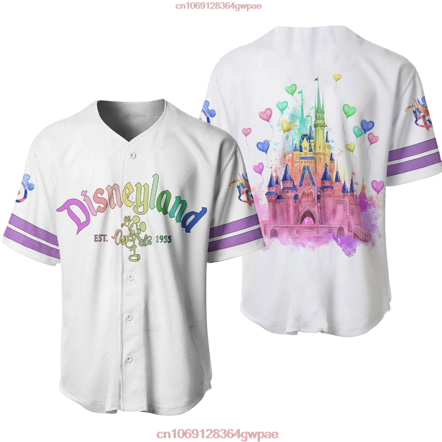 Disneyland Magic Kingdom Est 1955 Baseball Jersey Disney Baseball Jerseys Casual Sweatshirts Mens Womens Tops