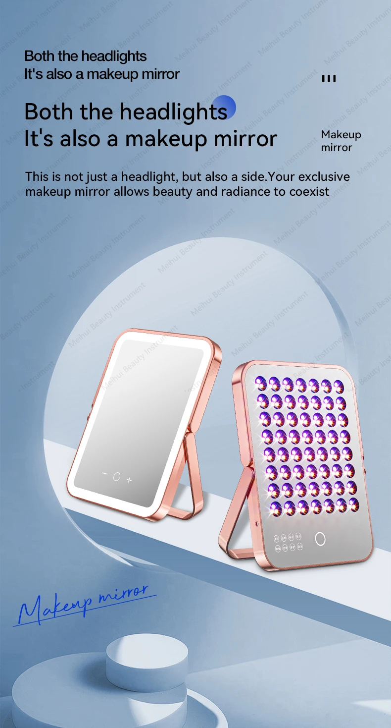 Home Portable Beauty Instrument Skin Rejuvenation Light Therapy Panel with Mirror for Better Sleep