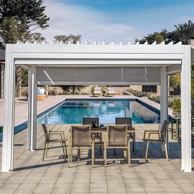 New design Rugged modern gazebo Outdoor garden Rust-proof outdoor waterproof garden Aluminum gazebo