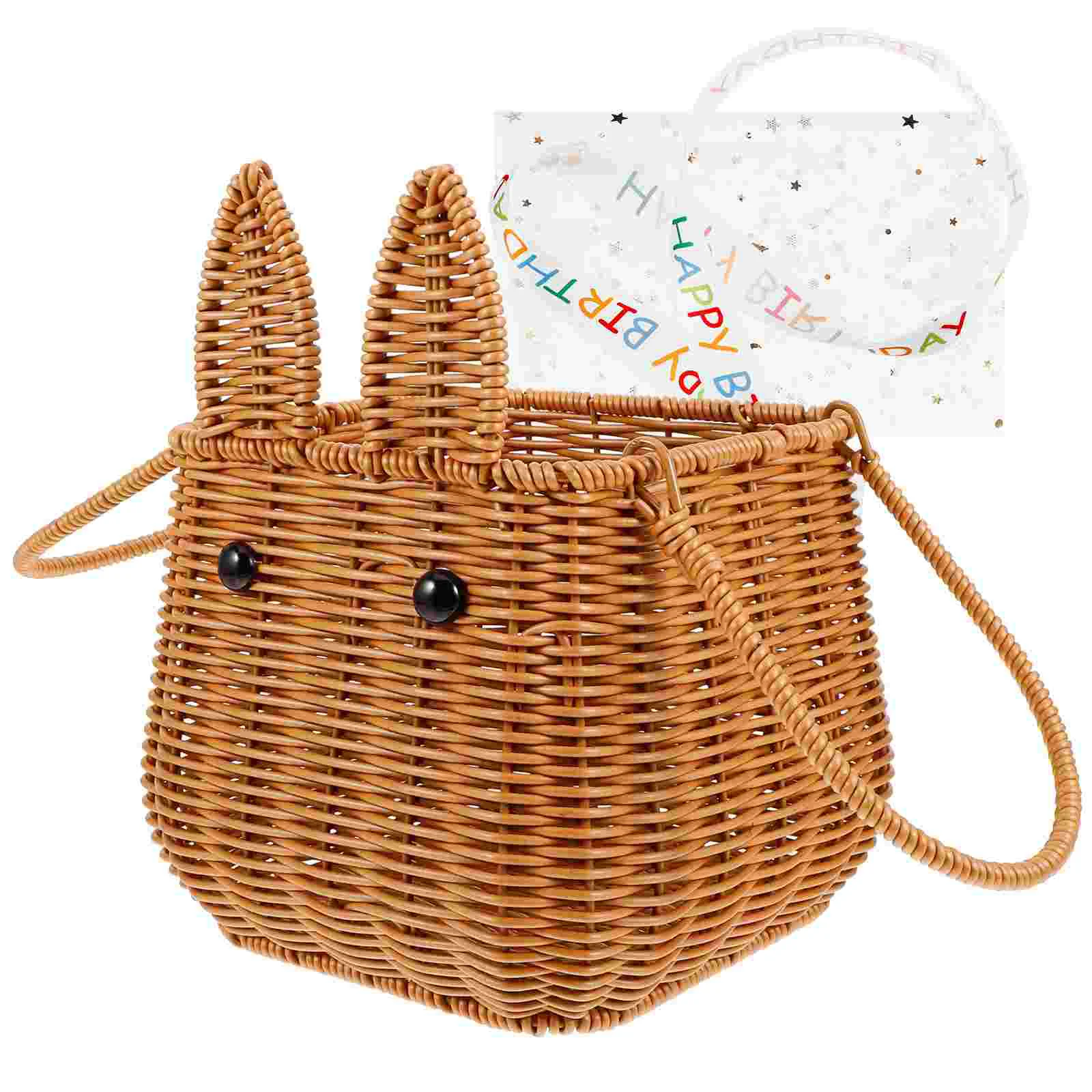 

Laundry Basket Baby Easter Egg Woven Ribbon Handheld Storage Child Bowl Baskets