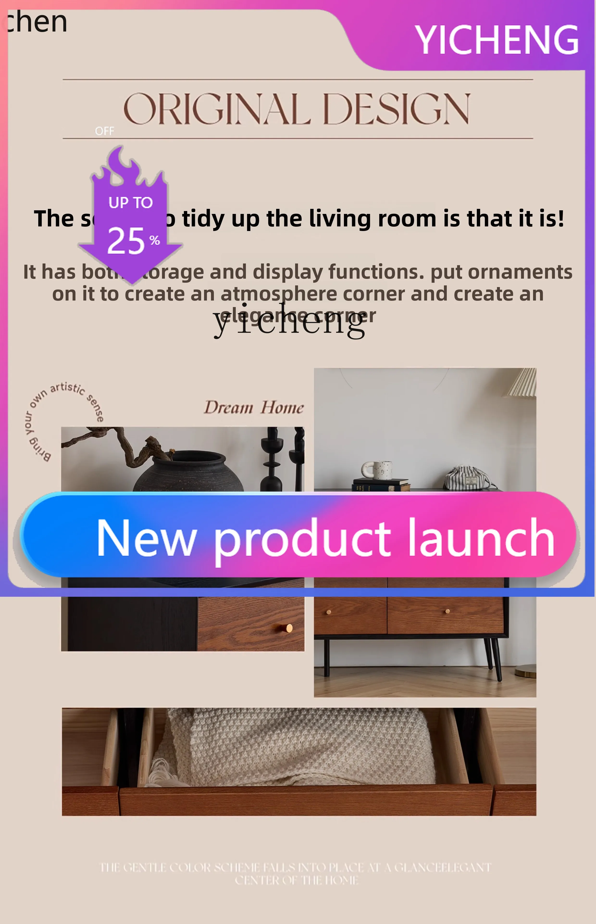 

AA Solid Wood Chest of Drawers Bedside Storage Living Room Sideboard Drawer Entryway Cabinet