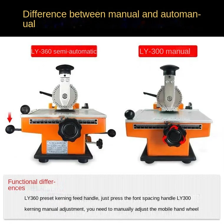 Semi-automatic Engraving Machine, Steel and Aluminum Alloy Nameplate Metal Identification Card Engraving Label and Marking Tool