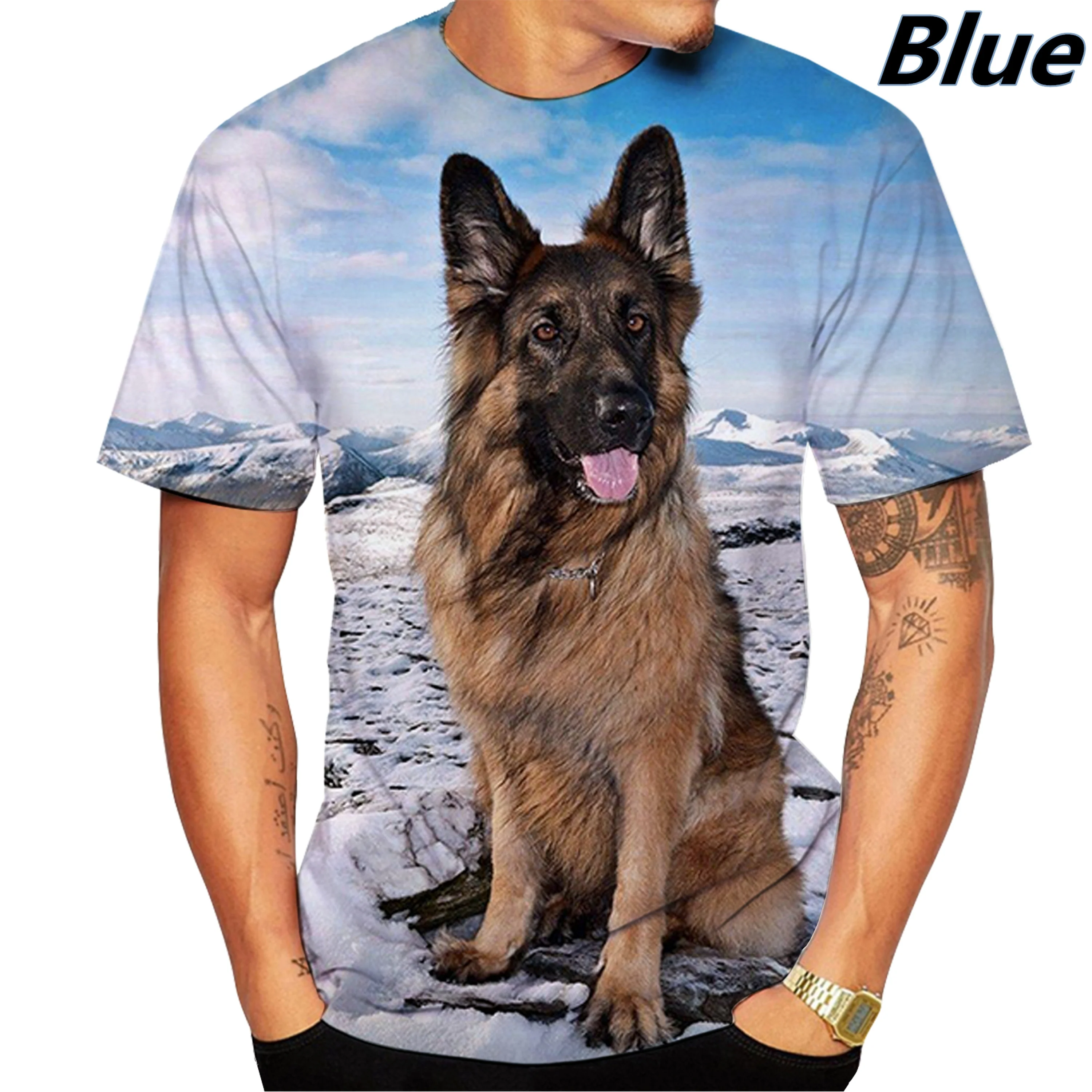 German Shepherd 3D Print T-Shirts Men Women Casual Short Sleeve T Shirt Oversized Streetwear Tees Harajuku Tops Man Clothing