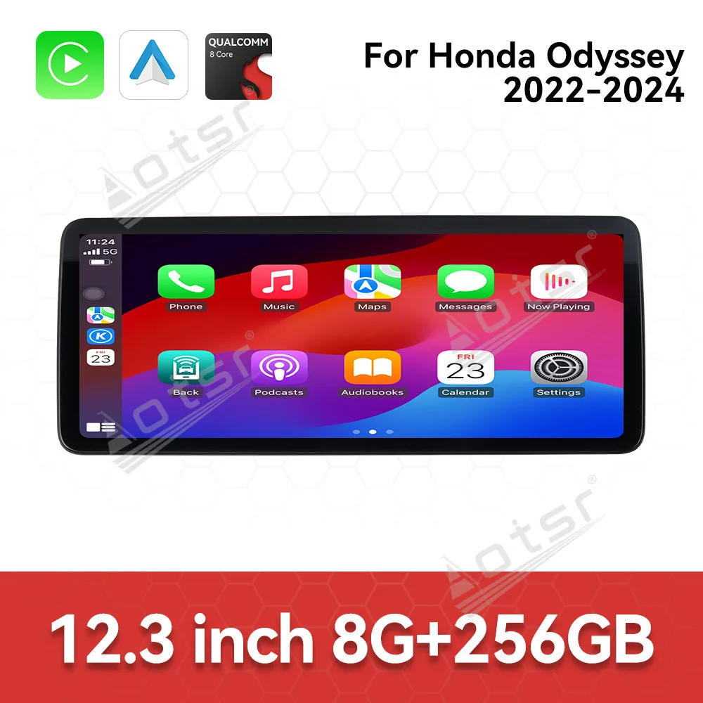 

12.3 Inch Ultra Thin Screen Qualcomm For Honda Odyssey 2022-2024 Multimedia Android 13 Auto GPS Navigation Car Radio Head Unit
