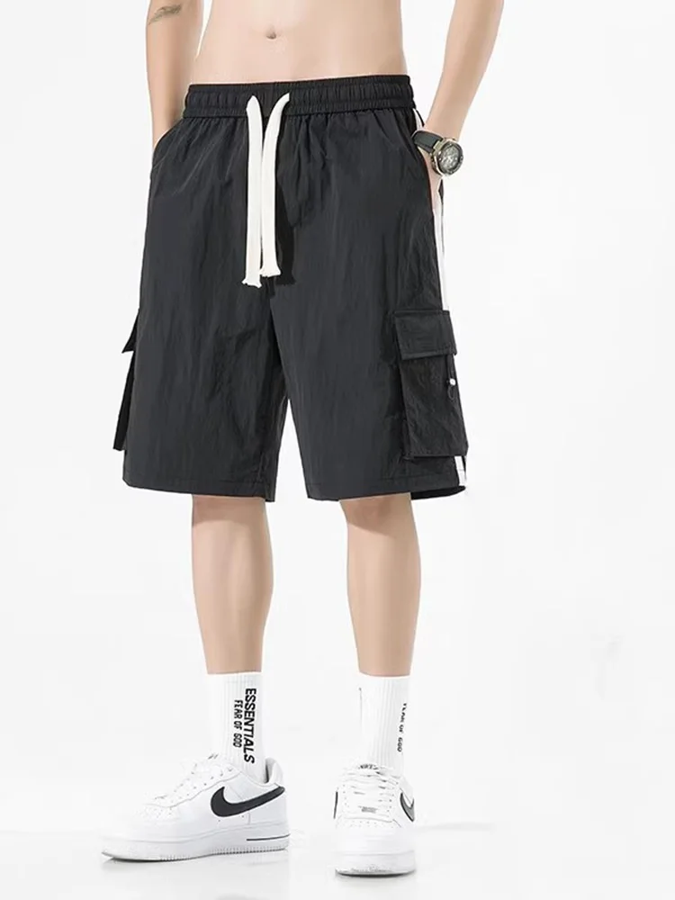 

Легкие дышащие летние мужские брюки Bla Ice Silk Workwear, тонкие, быстросохнущие, пляжные, свободные, повседневные, модные...