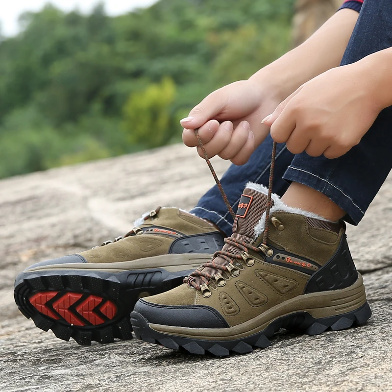 أحذية الثلوج الدافئة للشتاء للزوجين مقاس 36 إلى 48، مناسبة للأنشطة الخارجية وتسلق الجبال والتخييم غير الرسمي.