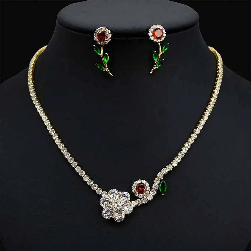 Necklace Women's Instagram Wind Flower Flower Collar Chain New Chinese Style Set