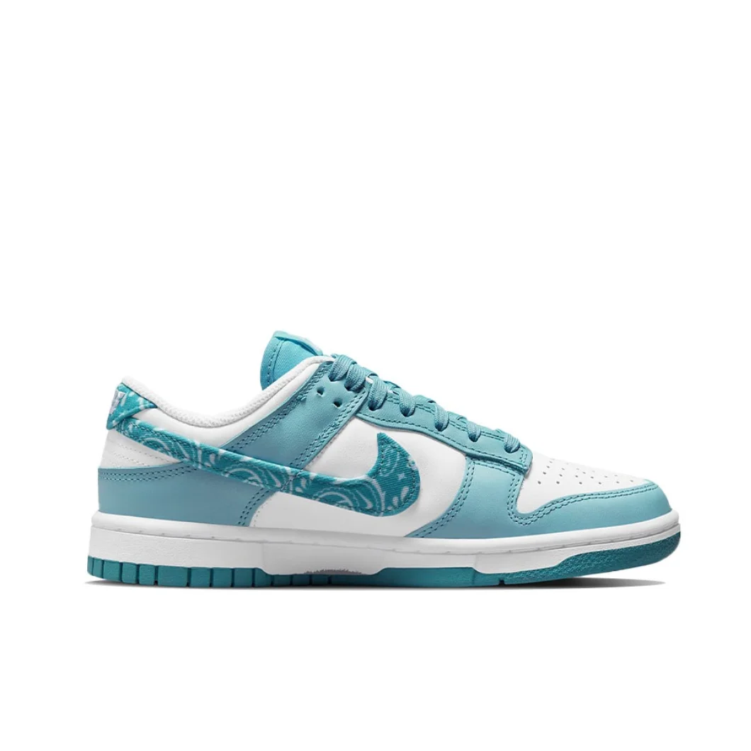 NIKE white blue colorway DUNK LOW men and women with the same board shoes lightweight non slip wear resistant casual shoes