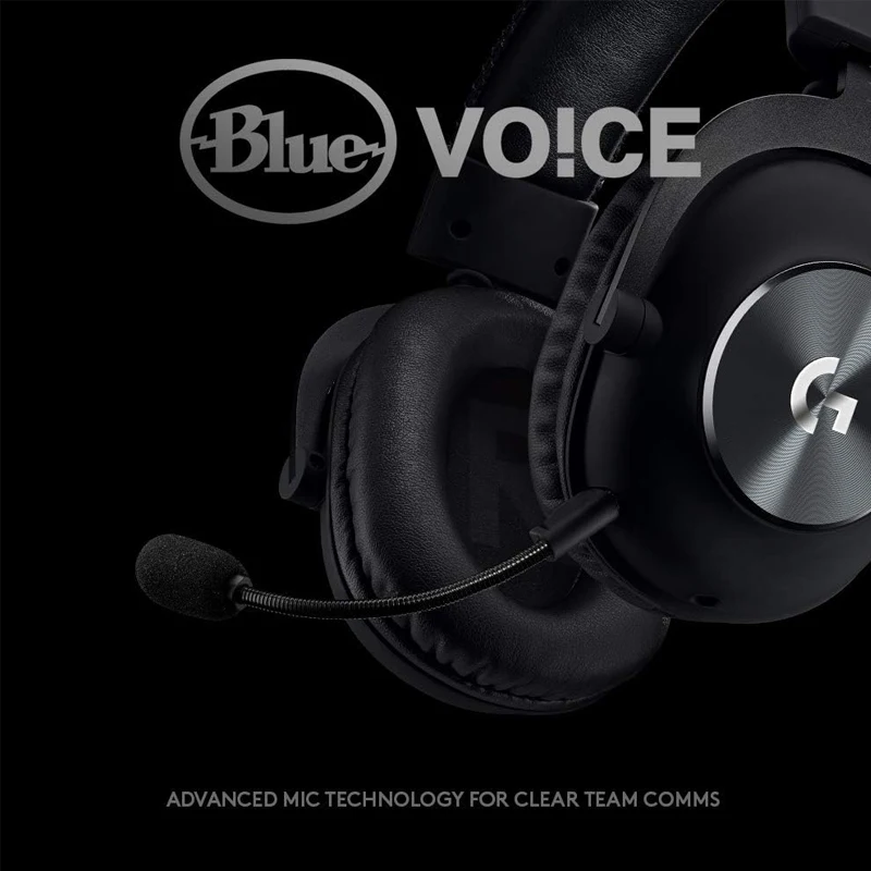 Logitech G PRO X Gaming-Headset  Wired Over-Ear Headphones with Blue VO!CE Mic 50mm PRO-G Drivers 7.1 Surround Sound