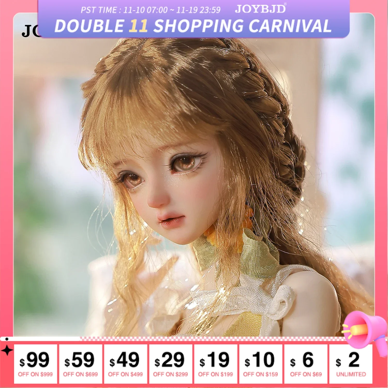 

Joybjd Calis A Bjd Doll 1/4 Full Set with Muxi Body Sunflower Flower Arranger Pastoral Style for Female Ball Jointed Doll Bjd