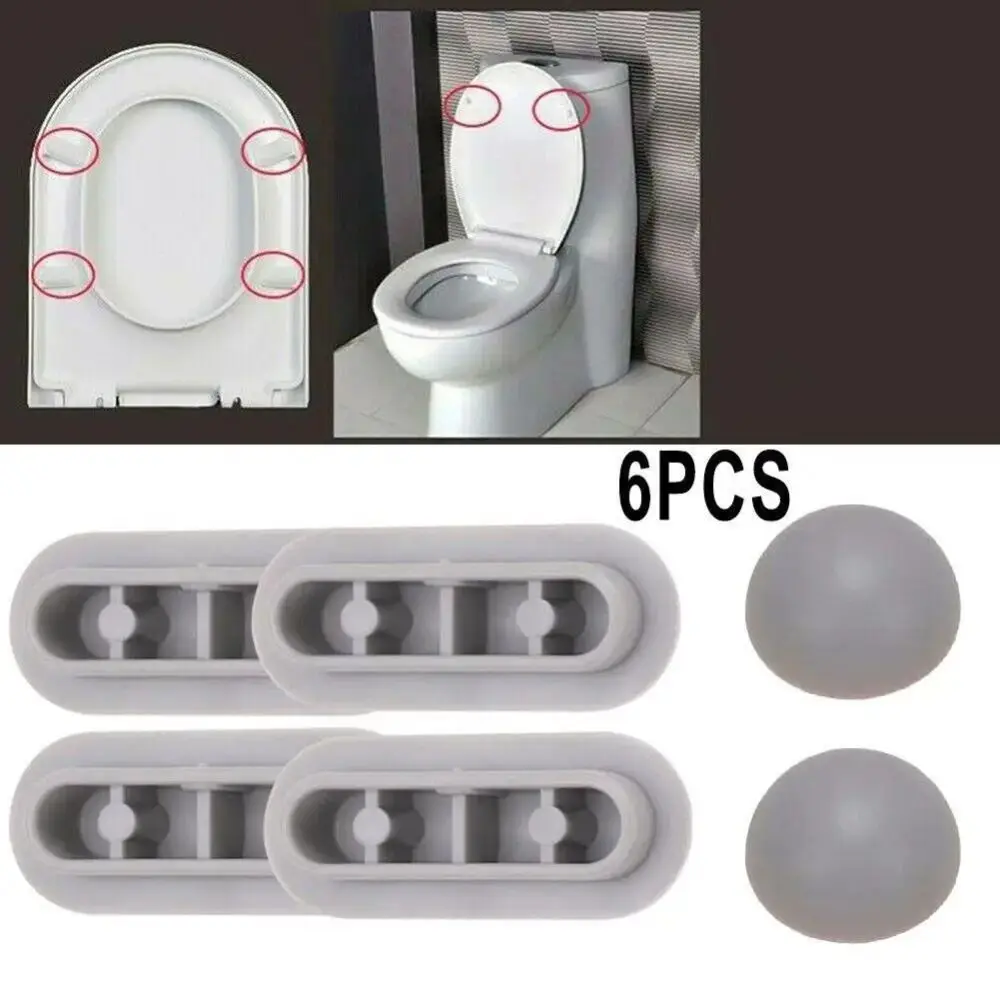 3Sets 6Pcs/Set Seat Buffers Toilet Seat Bumper Shock Absorber Top Cover Antislip Gasket Seat Lifter Kits Toilet Lid Accessories