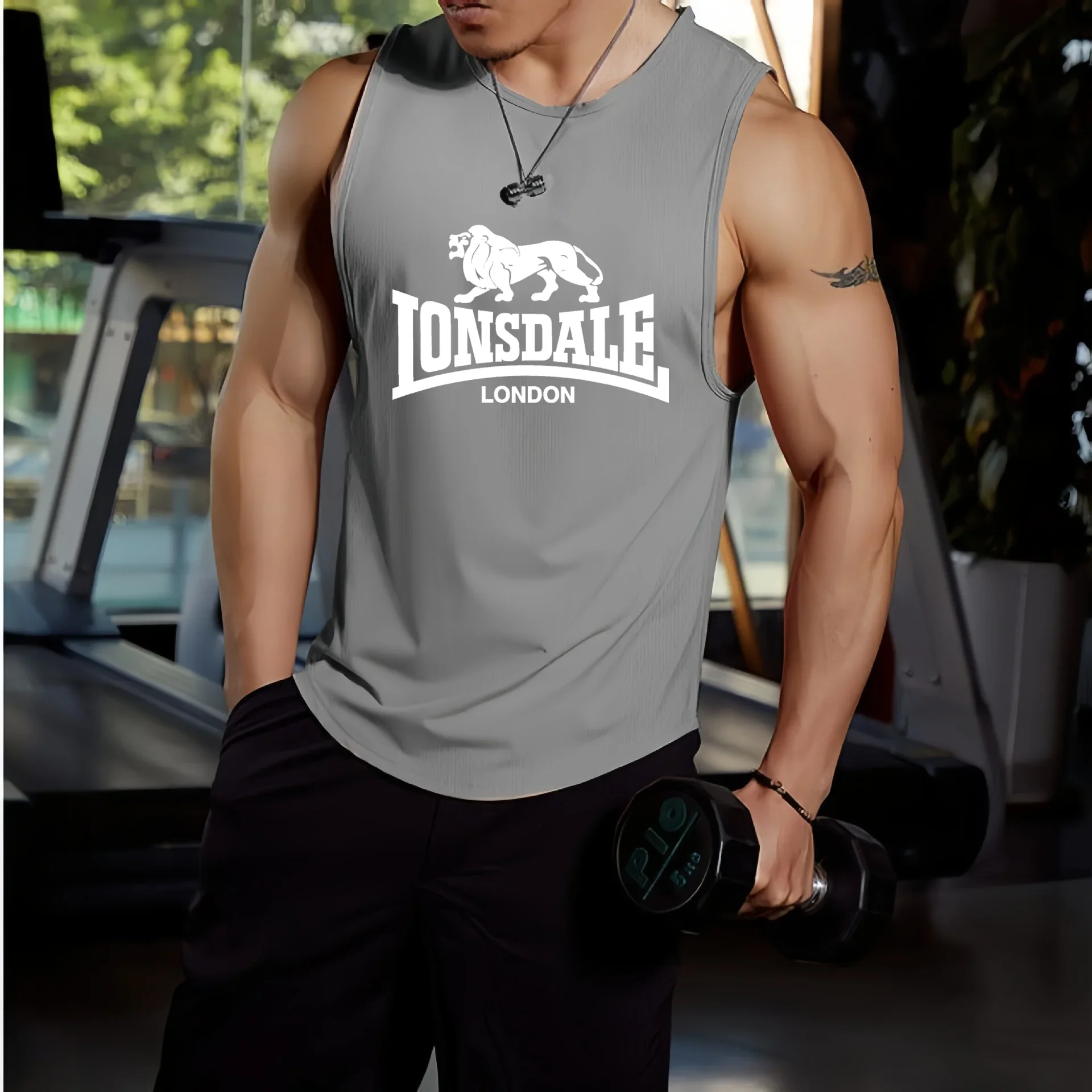 Lonsdale fan exclusive trendy fitness quick drying elastic sports vest sleeveless T-shirt