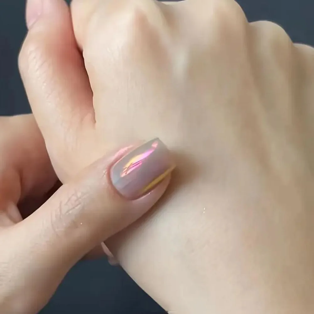 0,2 g/Box Aurora Sunset Orange Nagelpulver Spiegeleffekt Mondlicht Chrom Pigmentstaub für Gelpoliermittel Nail Art Dekorationspulver