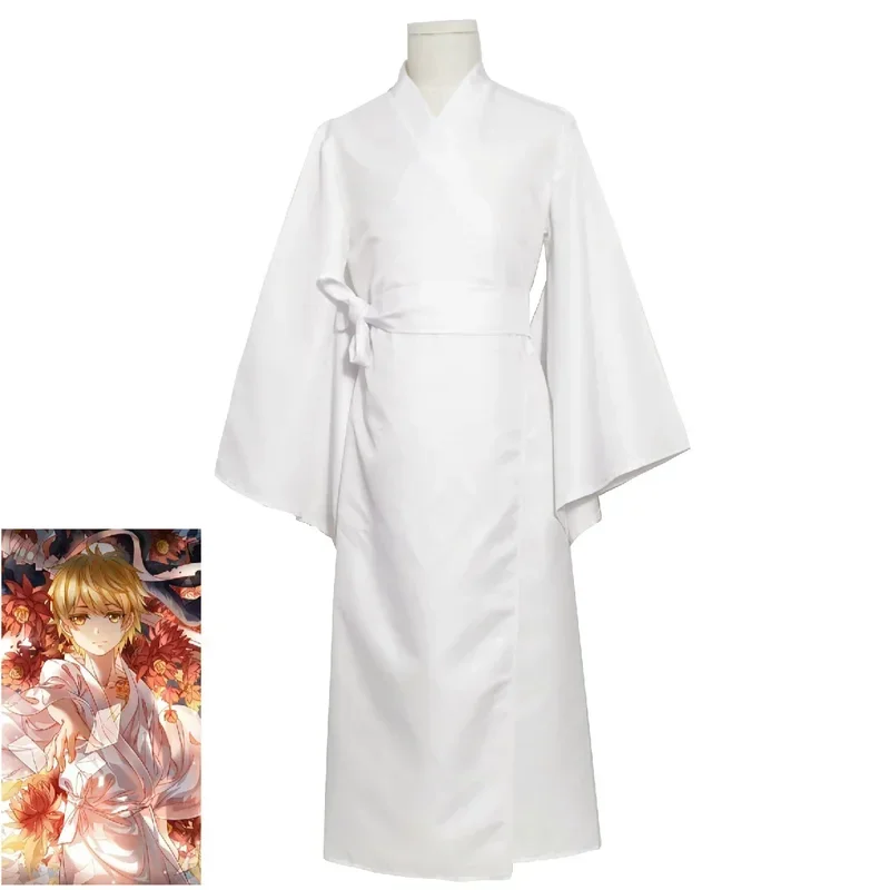 أزياء أنيمي نوراغامي أراغوتو يوكين التأثيرية للبالغين للجنسين رائعة بيضاء كيمونو حزام شعر مستعار رداء حمام الهالوين بدلة موحدة MN3