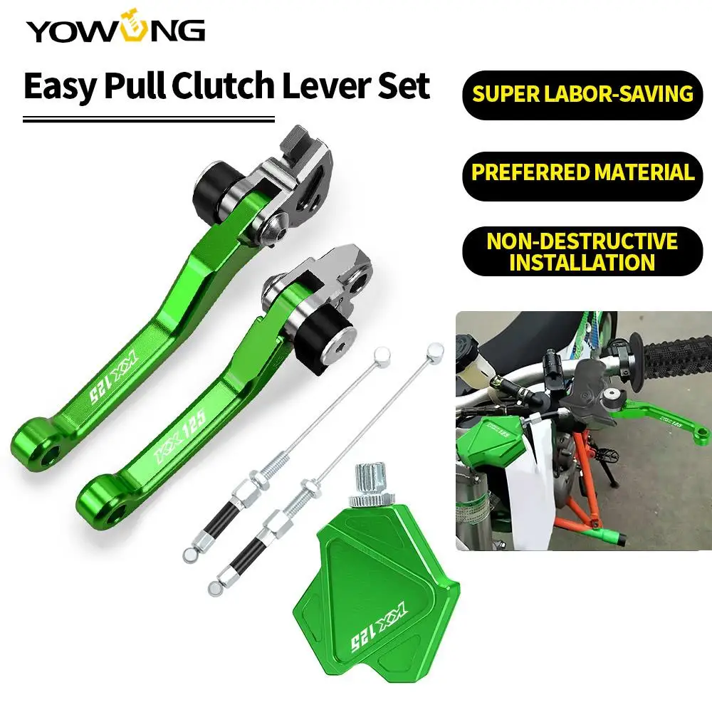 

Motorcycle Short Stunt Clutch Lever Easy Pull Cable System Brake Clutch Levers set for KAWASAKI KX125 KX 125 KX-125 2001-2005