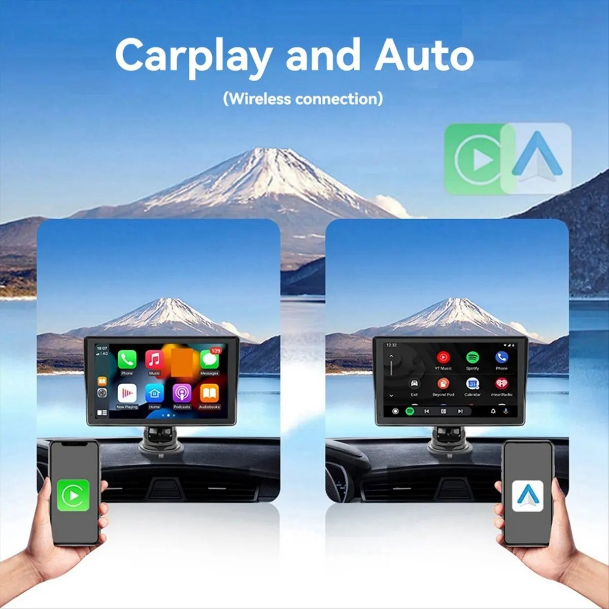 CH◆☆§7-Inch Touch Screen Car Radio Supports CarPlay & Android Auto Wireless Video Player for Enhanced in-Car Entertainment~HOT S