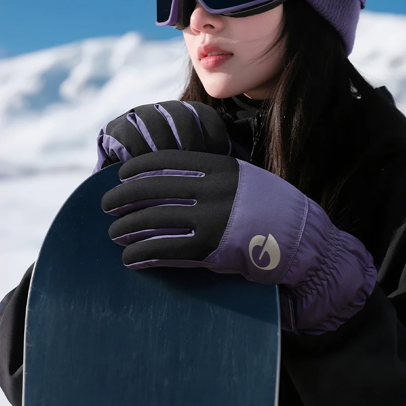 

Женские лыжные перчатки, водонепроницаемые ветрозащитные перчатки для альпинизма и велоспорта на открытом воздухе, теплые перчатки с сенсорным экраном, осень-зима
