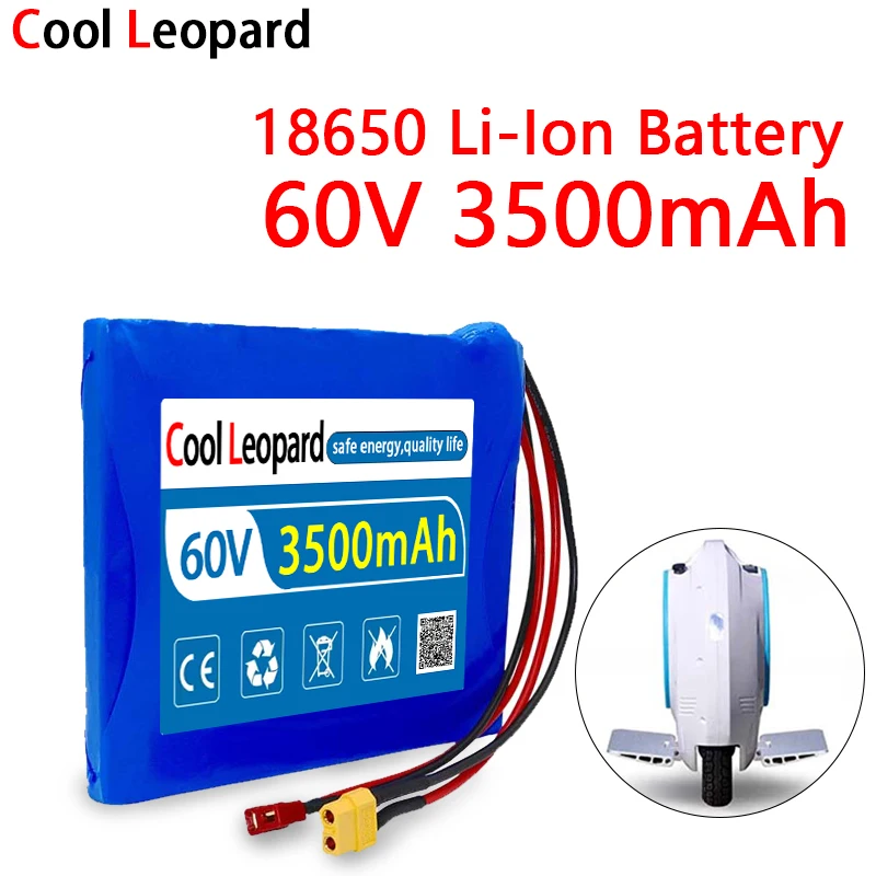 16S1P 18650 60V 3500mAh Li-Ion Battery Pack 6000mAh,For Self-balancing Vehicle Electric Unicycle Replacement Battery With BMS