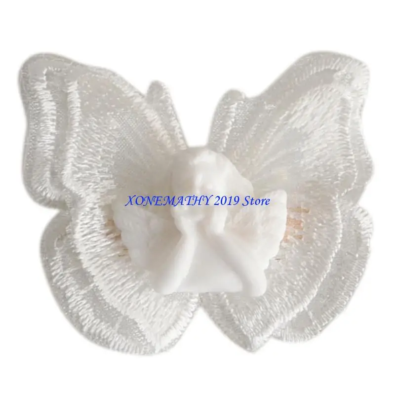 F42F Steampunk Angel for Butterfly Hairpin Skull Hair Clip Hair Accs for Masquerade B