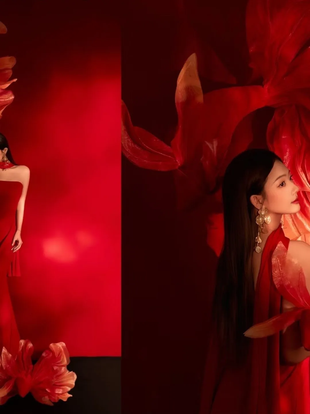 

Red Chinese Style Portrait Photography Clothing for Girls Artistic Photo Studio New Model High-End Feelings National Trend
