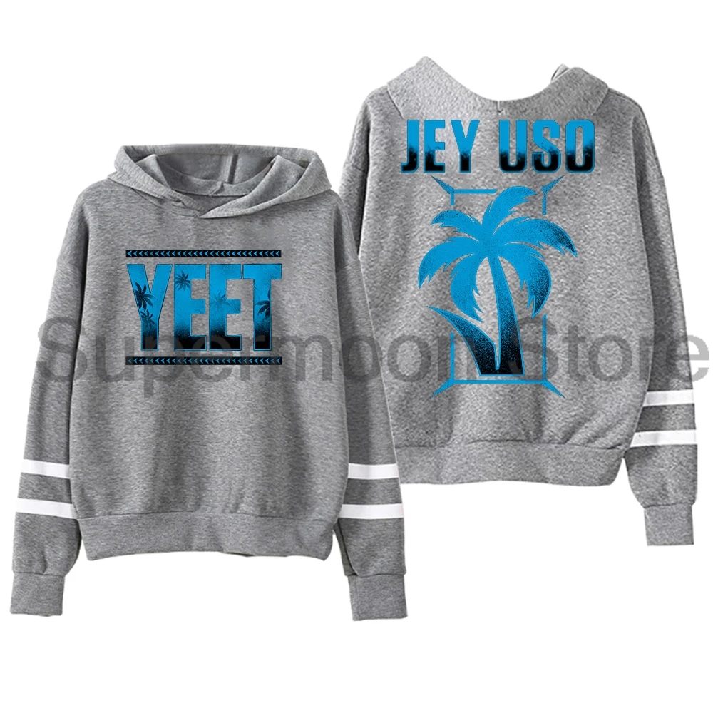 سترة بغطاء للرأس بشعار Jey Uso Yeet Merch بدون جيوب وأكمام متوازية ملابس خروج للنساء والرجال سترة بقلنسوة ملابس عصرية #3