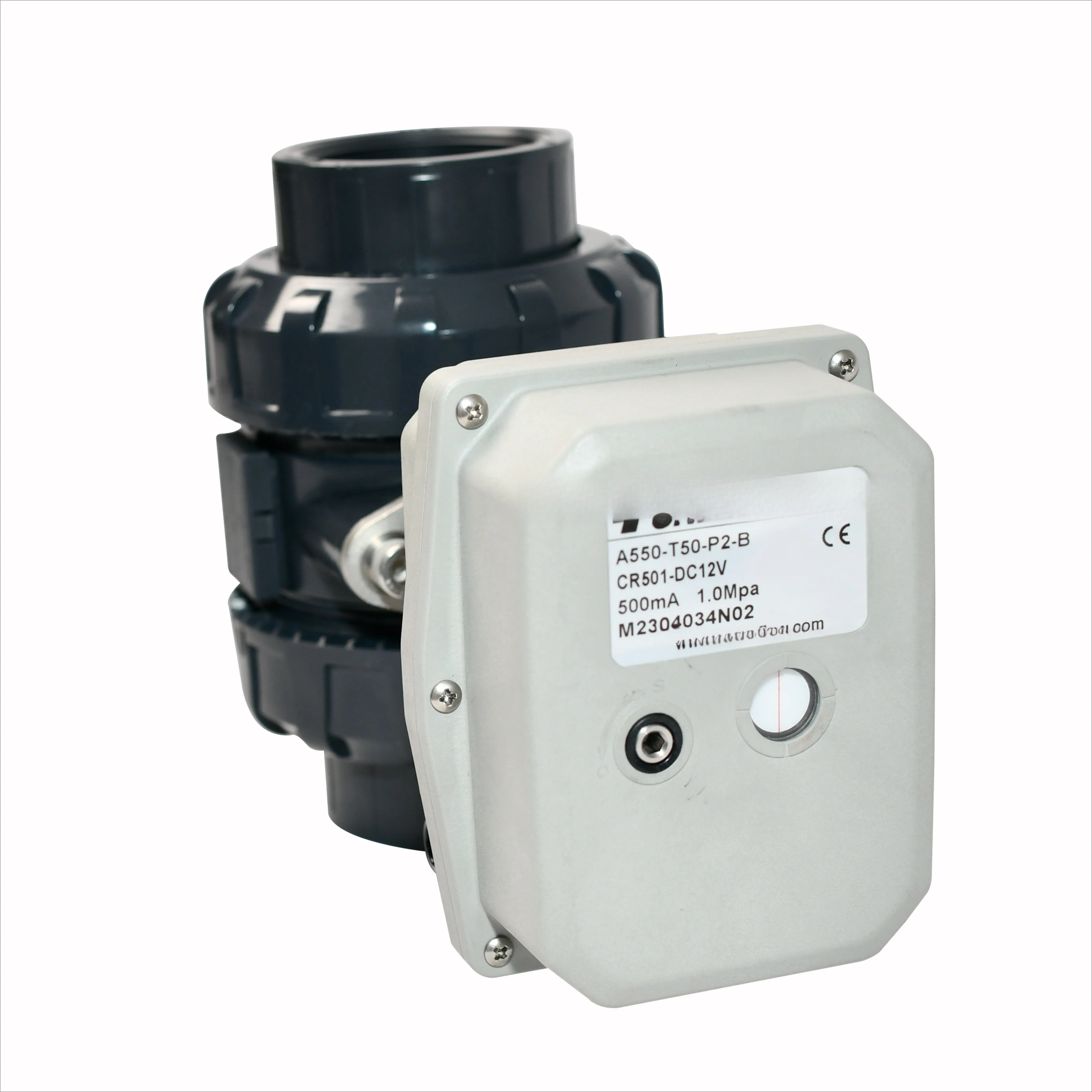 BSP/NPT A550 50Nm PPO Actuator Electric 2 1/2inch DN65 UPVC Motorized Valve Ball Valve
