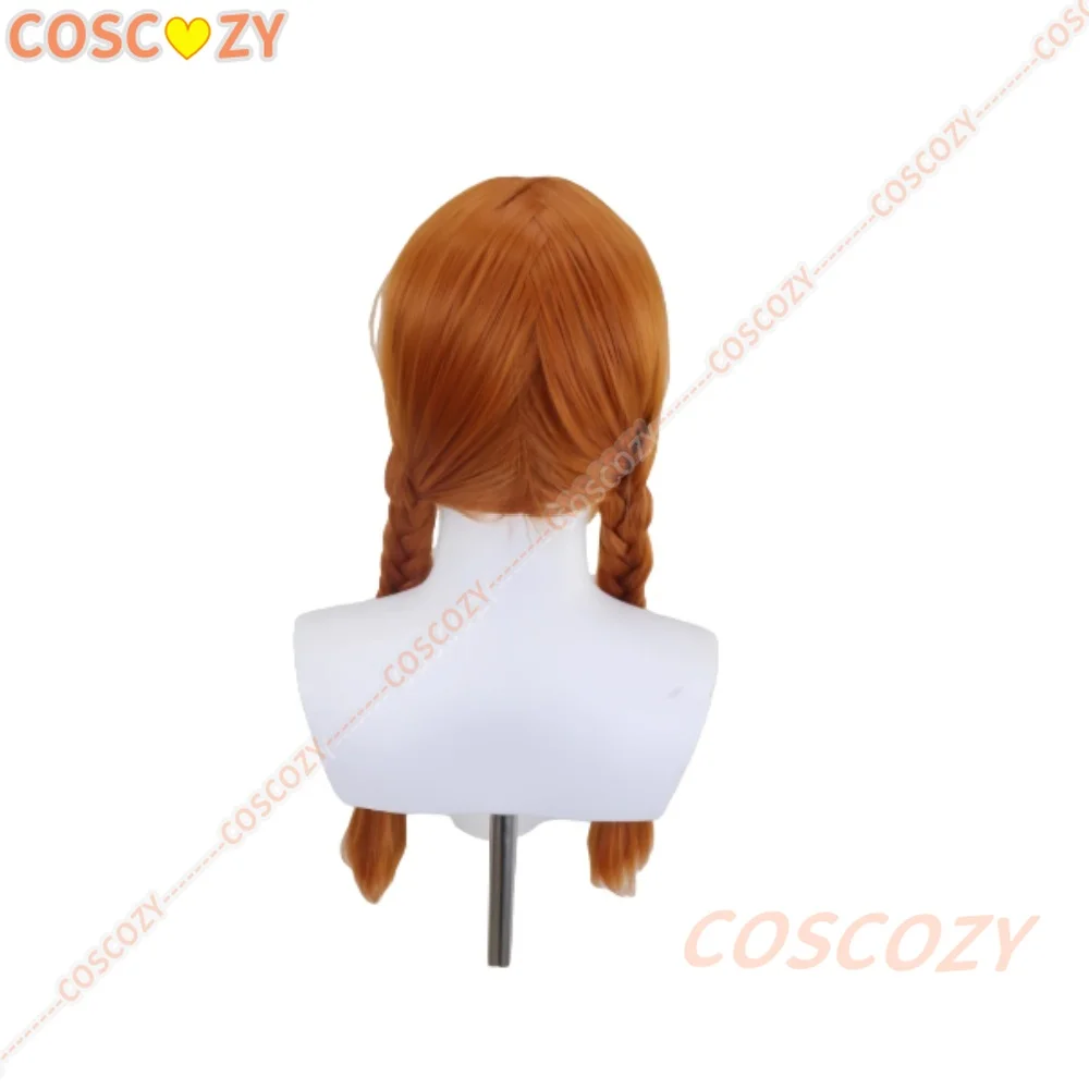 Agnes Cosplay Pruik Rode Hoed Vrouwen Gevlochten Lang Oranje Haar Hittebestendige Synthetische Pruik Halloween Party Props