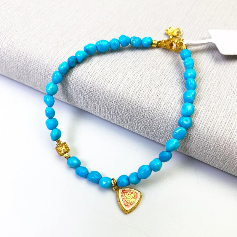 

[Green Turquoise] Elegant Fashion SSSL1816 Versatile and Stylish Pine Seed Material Bracelet