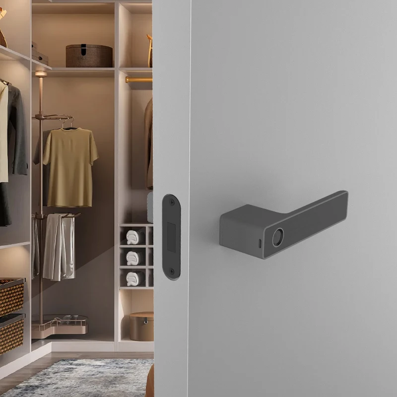 Factory Manufacturer Handle Design High Security Electric Door Smart Locks Keyless Easy Install Fingerprint APP Record Wood Door