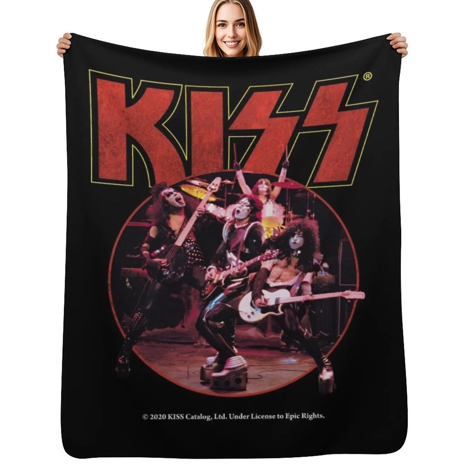 

Kiss Band Throw Blanket Machine Washable Soft Warm Blanket