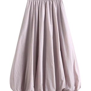 Long Wesity-Skills with Balloon Design for Women, Solid Color Clothing, High Elastic Waist, Loose, Grunge Aesthetics 8 Main Sales Skirt Office - №6