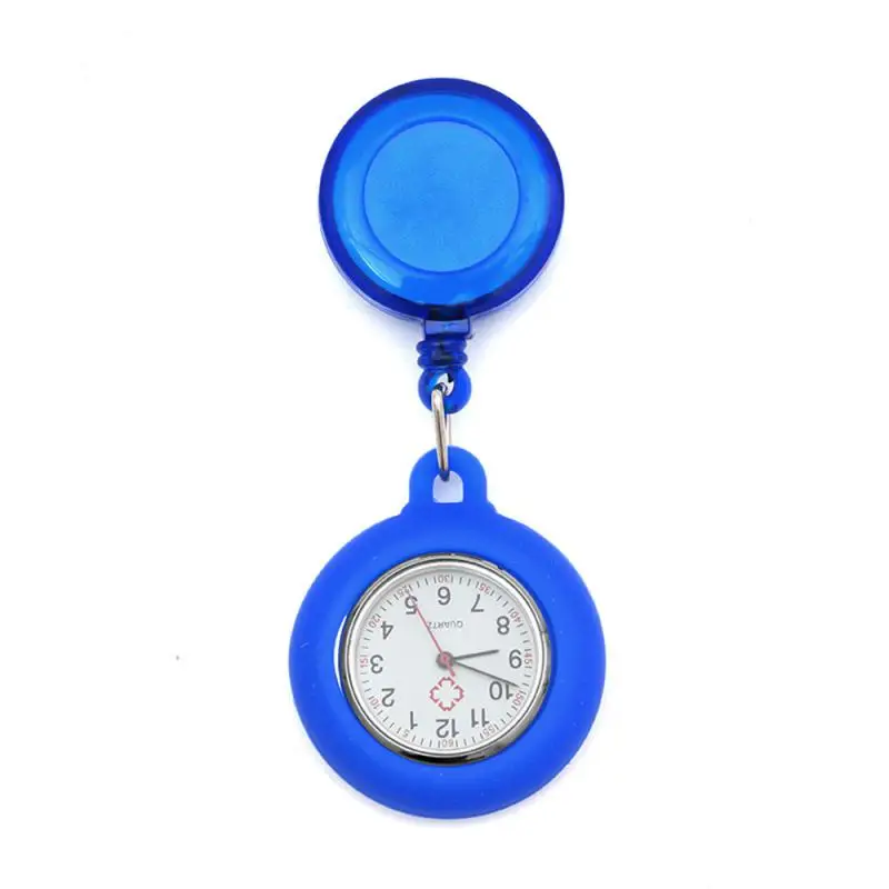 Mini Cute Pocket Watches Unisex Watches Clock Silicone Nurse Watches Brooch Fob Watches With Battery Retractabl Pocket Watch