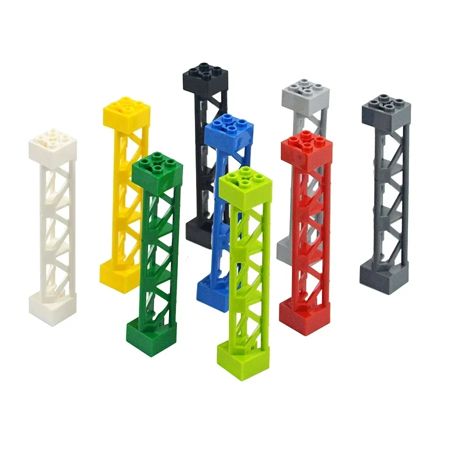 Compatible 95347 Pillars Bricks Lattice Tower 2X2X10 Support Baseplate Bridge Girder Bracket Building Block Part Column Toys