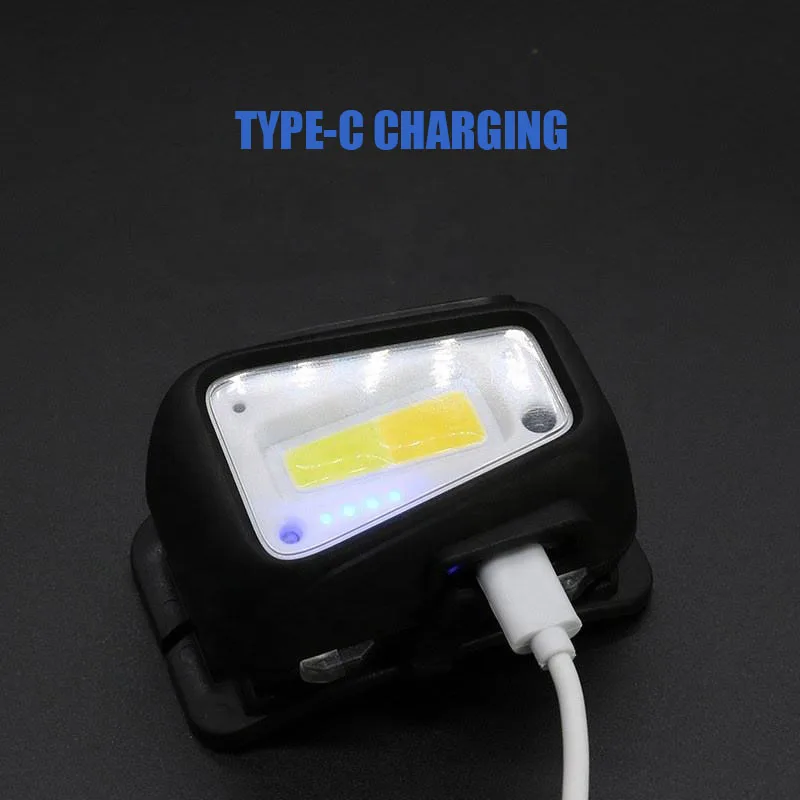 Volodymyr COB LED Sensor Headlight Car Repairing Camping Hiking Headlamp Built-in Battery USB Work Lights Head Torch Lamp