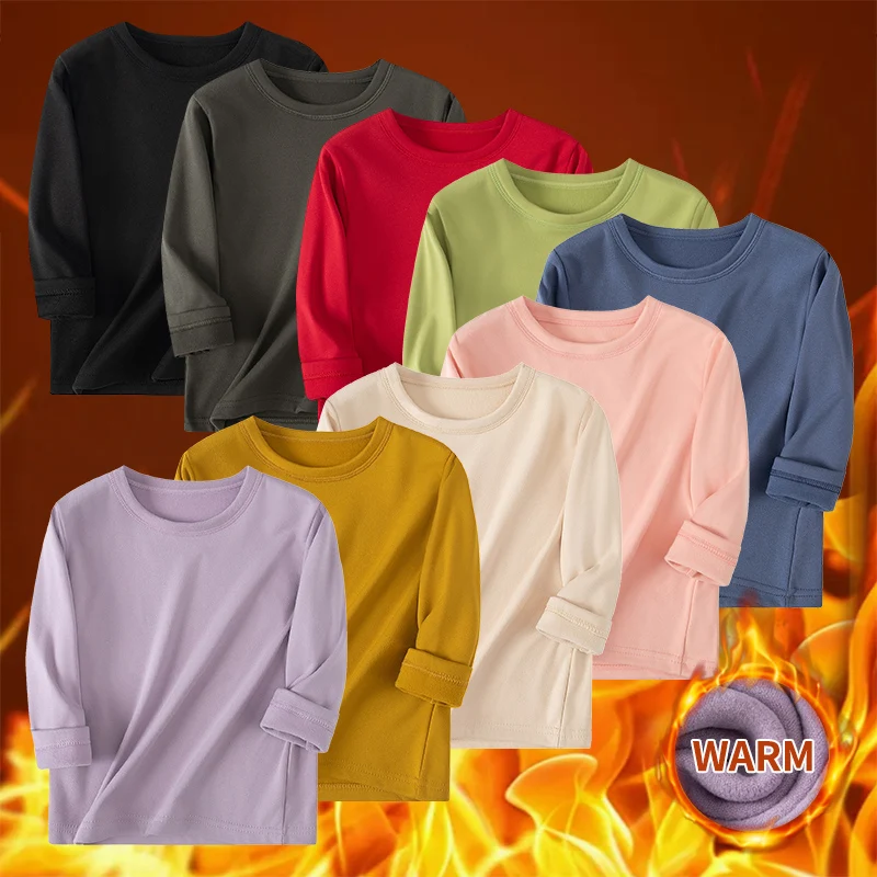 conjunto-de-pijamas-confortaveis-para-meninos-e-meninas-2-4-pecas-outono-e-inverno-basico-simples-gola-redonda-multicolorido-quente-infantil