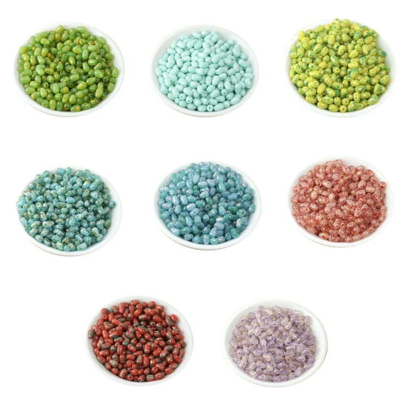 Small Drilled Glass Beads for Handmade Jewelry Making, Loose Craft Beads for Bracelet and Necklace Projects, 100 Count D0UB